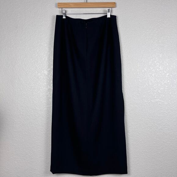 Vtg Anne Klein Womens Straight Skirt Medium 100%‎ Wool Midi Made in USA Classic - Picture 2 of 7